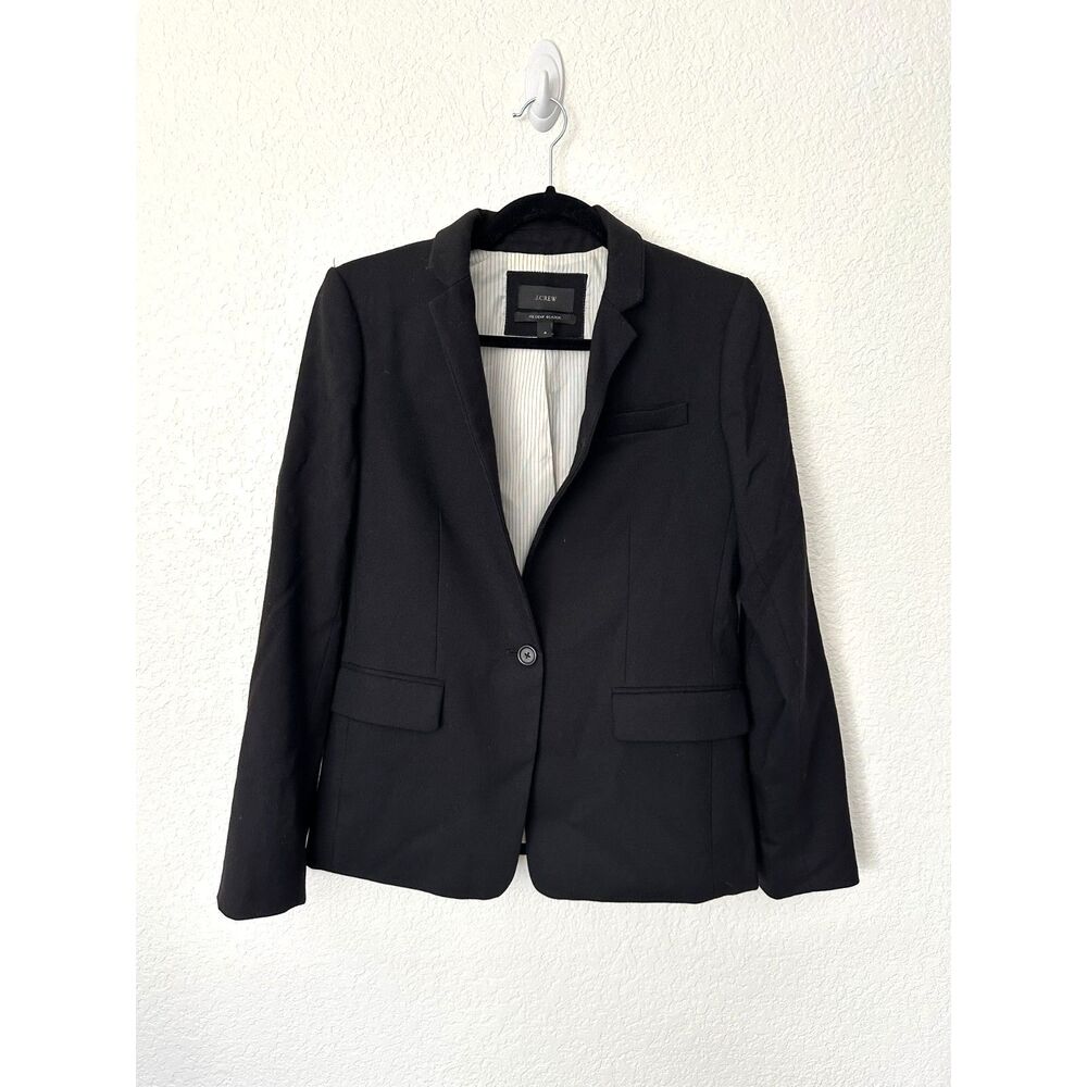 J Crew Regent Blazer Wool One Button Career Office All Season Jacket Size 4